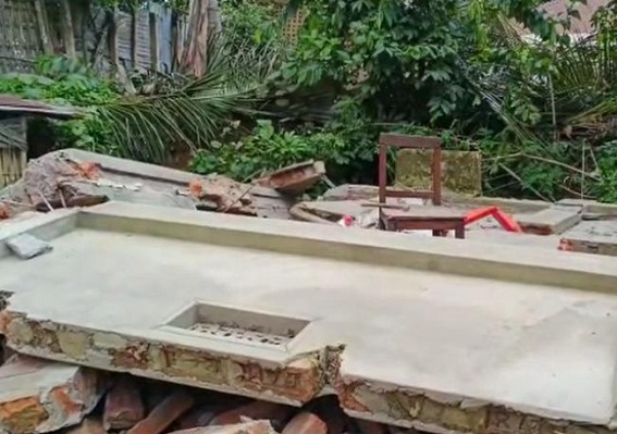 School Teacher Critical after Boundary Wall Collapsed