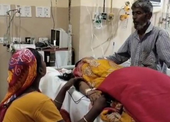 Woman critical after hit by Truck in Amarpur, Referred to GB Hospital