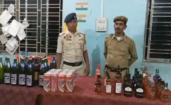 Police seized Liquor Bottles in Bamutia : One woman booked