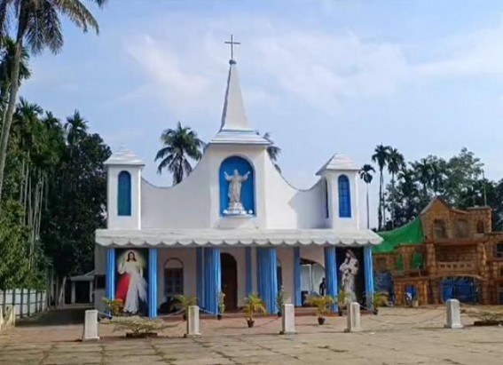 Preparations for Christmas on Peak at Mariam Nagar church