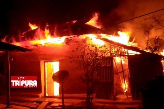 House burnt into ashes in Khowai