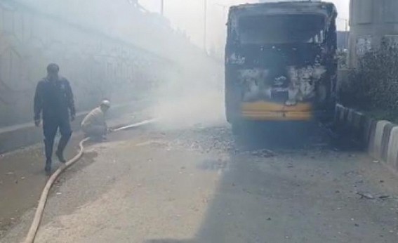 Telangana: TSRTC bus gutted in fire
