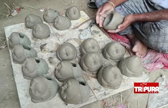 Artisans are busy to make Idols ahead of Bashanti Puja