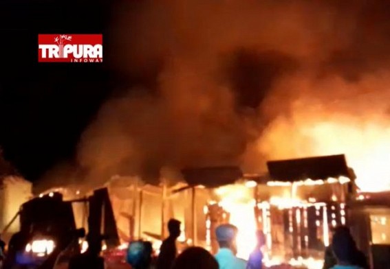 7 shops burnt in Fire Incident in Kalamchura