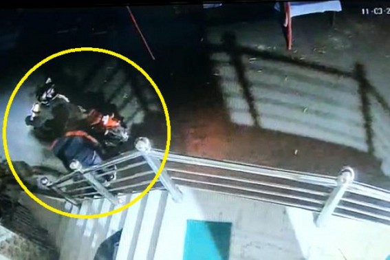 CCTV Footage caught thieves stealing Gold Ornaments from Temple in Agartala