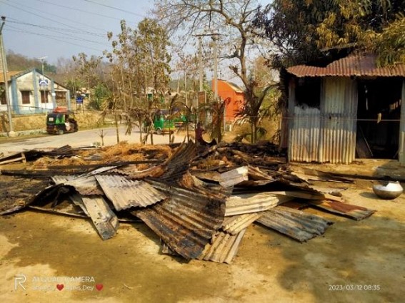 Miscreants set fire to BJP’s Pristha Pramukh’s house in Belonia
