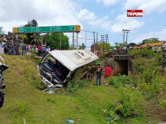 Many Passengers injured after Sabroom-Agartala Bus fell into a ditch : Four Critical