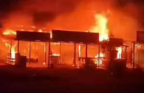 Manu Bazar market burnt into ashes in a major fire incident