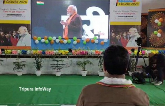 CM Dr. Manik Saha attends PM Modi’s ‘Pariksha Pe Charcha’ speech virtually with MTB Girls School students : Says, ‘PM Modi is the Patha-Pradarshak of all’