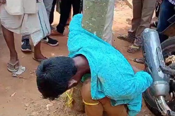 A youth was caught by Bishramganj Market traders with Drugs A youth was caught by Bishramganj Market traders with Drugs