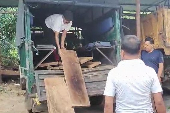 Illegally stored woods recovered in Bishalgarh