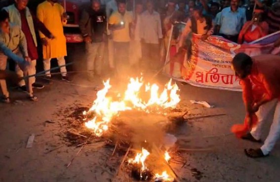 Muhammad Yunus’s Effigy Burnt in Tripura protesting against Tortures on Minority in Bangladesh