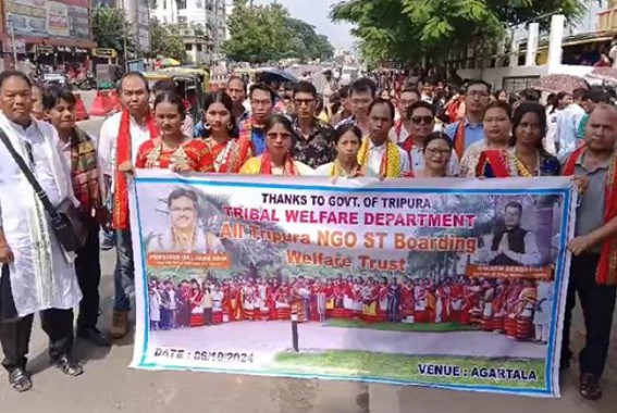 All Tripura NGO ST Boarding Welfare Trust organized a thanking rally over the Stipend Hike