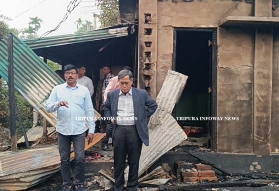 CPI-M Party worker's home set on fire CPI-M Party worker's home set on fire