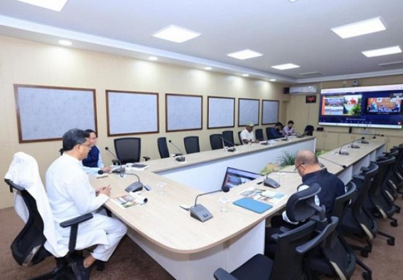 Tripura CM Manik Saha and his team held a meeting with DoNER Minister Jyotiraditya M. Scindia regarding Matabari project. TIWN Pic Nov 12