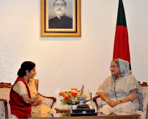 Swaraj meets Bangladesh PM, hold talks with Bangladesh foreign minister Swaraj meets Bangladesh PM, hold talks with Bangladesh foreign minister