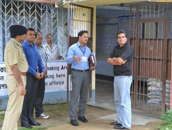 Y Kumar visits strong room and counting halls at Ambassa Y Kumar visits strong room and counting halls at Ambassa