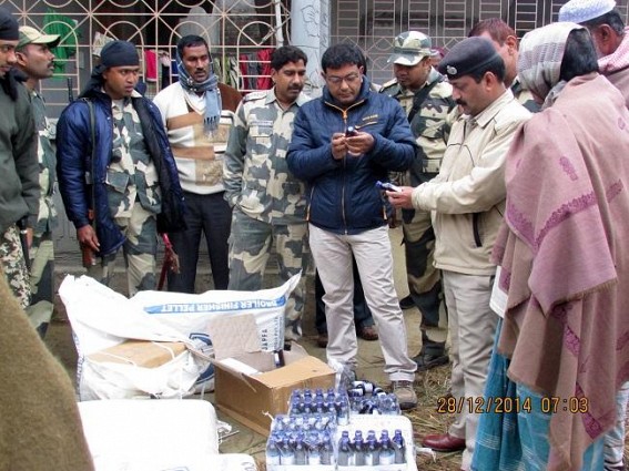 Huge Amount of Codeine Phosphate Narcotic Syrups seized in Sonamura by SDM, BSF joint team