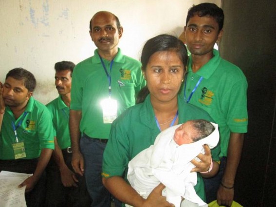A day old girl child recovered in  NH44 at Garji-Peratia