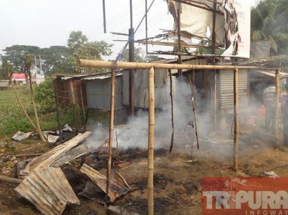 Fire gutted 11 shops and one vehicle: loss estimated Rs. 4 lakh Fire gutted 11 shops and one vehicle: loss estimated Rs. 4 lakh