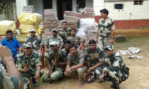 BSF seize 45 bottles of illegal foreign liquor, 13 gas cylinders BSF seize 45 bottles of illegal foreign liquor, 13 gas cylinders