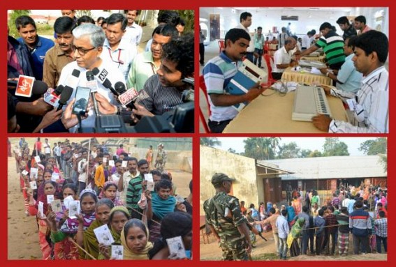 Polling in Tripura urban bodies election ends, 88.24% voter turnouts, SEC Secretary talks to TIWN : faulty EVMs, CPI-M booth riggings mars election in Tripura Polling in Tripura urban bodies election ends, 88.24% voter turnouts, SEC Secretary talks to TIWN : faulty EVMs, CPI-M booth riggings mars election in Tripura