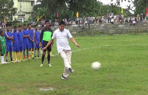 Santush Debray memorial football tournament kicks off at Unakoti