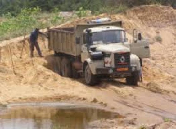 Sand-mining continues at Tripura, police silent Sand-mining continues at Tripura, police silent
