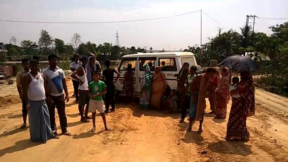 NFR Rail line extension work causing havoc in rural Tripura; work deprived farmers, villagers block road NFR Rail line extension work causing havoc in rural Tripura; work deprived farmers, villagers block road