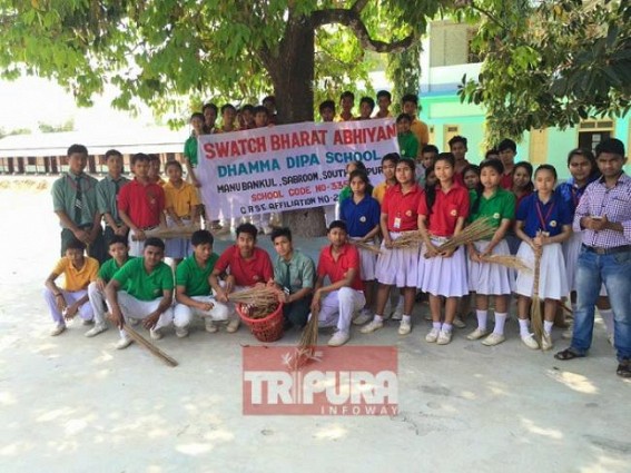 Students participated in Swachh Bharat Mission at South Tripura Students participated in Swachh Bharat Mission at South Tripura