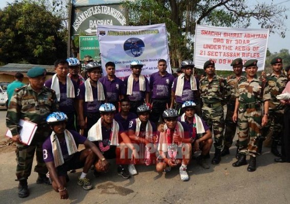 Assam Rifles cycle rally reaches Dharmanagar Assam Rifles cycle rally reaches Dharmanagar