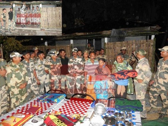 Keeping own life at stake, BSF troops of 159 battalion saved precious lives of three persons engulfed in fire Keeping own life at stake, BSF troops of 159 battalion saved precious lives of three persons engulfed in fire