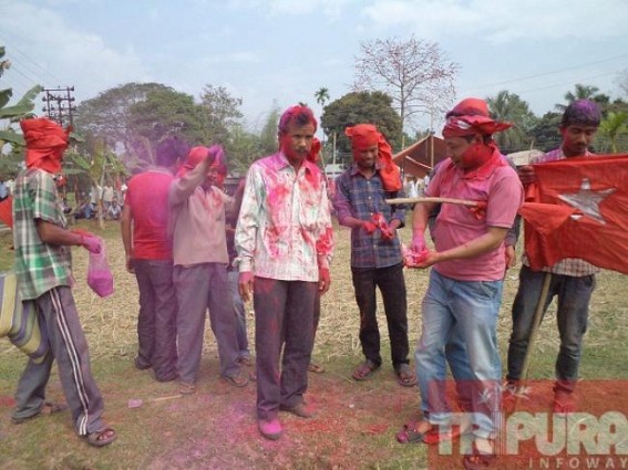 Red flags waving at Kalyanpur after Election result : CPI-M (6), IPFT (1) 