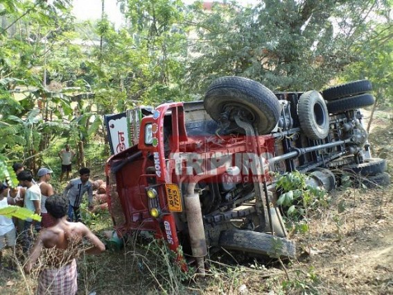 Over-loading truck with LGP cylinders met terrible accident at Assam-Agartala road  
