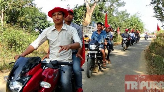 Ruling party calls for active participation in ADC Election : CPM organized 46 km bike rally at Khowai Ruling party calls for active participation in ADC Election : CPM organized 46 km bike rally at Khowai