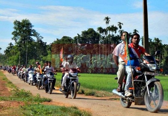 BJP organized bike rally on the occasion of Mahalaya