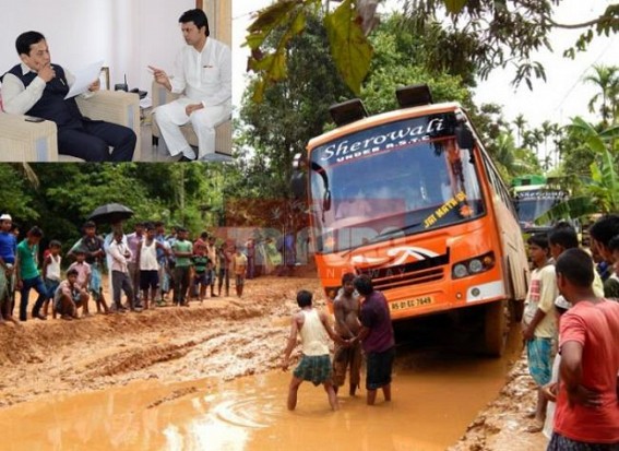 MoRTH sanctions Rs 28 crore for NH-44 renovation from Lowerpoa to Churraebari, Nitin Gadkari  orders to complete work within 7 days : State BJP undertakes  lameduck Manik Sarkar Govtâ€™s  job