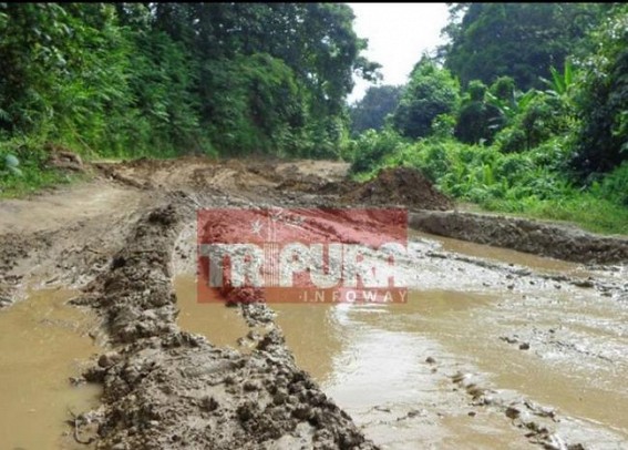 NH-44 turns into worst condition for vehicular movement across northern Tripura