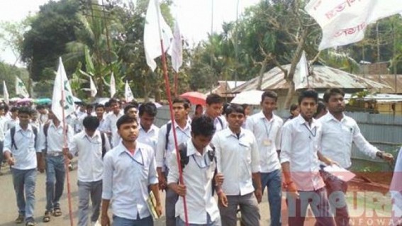 Tripura student Union's continuous protest drama against JNU studentâ€™s arrest hampers classes 