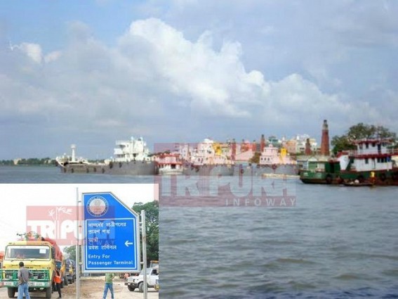 Consignment of food grains for Tripura has arrived at Akhaura Check post via Bangladesh Ashuganj river port, 2,500MT of rice in 15 trucks entered Tripura on Thursday Consignment of food grains for Tripura has arrived at Akhaura Check post via Bangladesh Ashuganj river port, 2,500MT of rice in 15 trucks entered Tripura on Thursday
