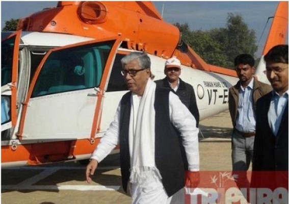 Manik takes chopper ride to cover 90 km distance, yet calls himself poor CM of Tripura
