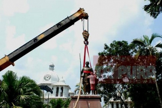 Deplorable condition hits the existing statues, yet another statue of freedom fighter Surjya Sen placed in the city 