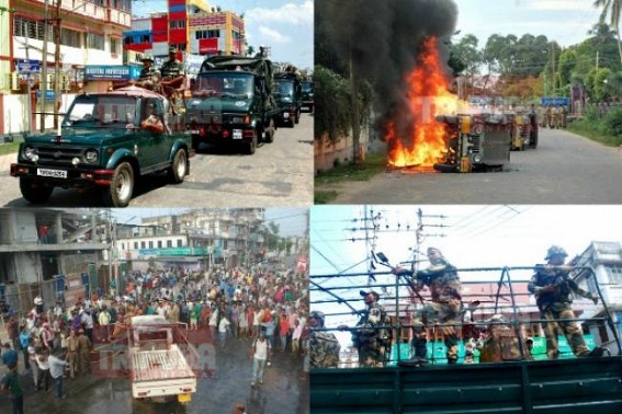 Tripura reels under massive failure of police ineptness: IPFT’s one day violence exposed tainted administration and state police failure in controlling the situation, Army took over the situation, section 144 continues Tripura reels under massive failure of police ineptness: IPFT’s one day violence exposed tainted administration and state police failure in controlling the situation, Army took over the situation, section 144 continues