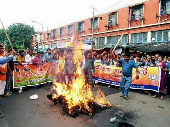 BJP burnt Manik Sarkarâ€™s effigy for Anti-National remarks