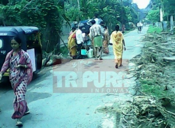 Kamalpur: Pipeline remained damaged since four consecutive days 