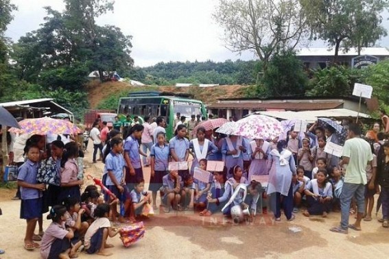 Teacher shortage hits School-Education system : Students staged road blockade Teacher shortage hits School-Education system : Students staged road blockade
