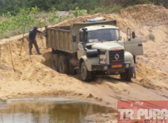 Sand mining on a rise across Gomati River : violates the order of the HC Sand mining on a rise across Gomati River : violates the order of the HC
