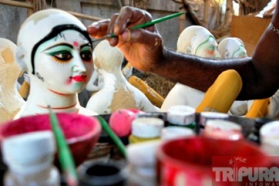 Artisans scurrying to meet Saraswati Puja deadline Artisans scurrying to meet Saraswati Puja deadline