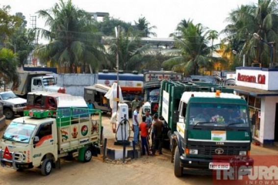 Tripura's agony may increase more : Petrol hiked by Rs.2.19/litre, diesel by 98 paise Tripura's agony may increase more : Petrol hiked by Rs.2.19/litre, diesel by 98 paise
