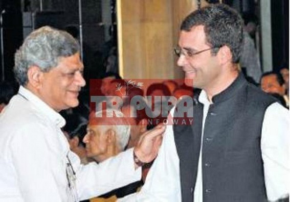 CPM, Congress pre-poll 'honeymoon' : CPI-M leaders sharing stage with Rahul Gandhi for WB Assembly elections, Congress party's future in Tripura remains a mystery CPM, Congress pre-poll 'honeymoon' : CPI-M leaders sharing stage with Rahul Gandhi for WB Assembly elections, Congress party's future in Tripura remains a mystery